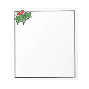 Holly Leaves and berries Christmas cheer Notepad