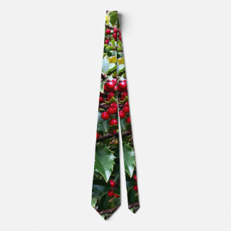Holly leaves and Berries Tie