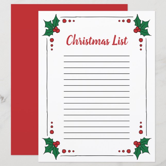 Holly Leaves Clipart Christmas Page Border Clip (Front/Back)