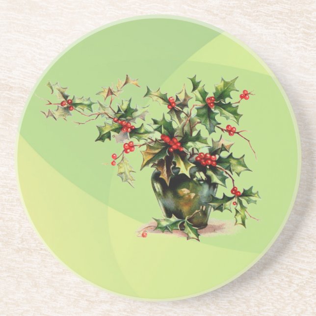 Holly Leaves Coaster (Front)