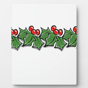 Holly Leaves, Holly berries, Christmas wreath  Plaque