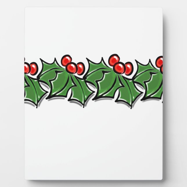 Holly Leaves, Holly berries, Christmas wreath  Plaque (Front)