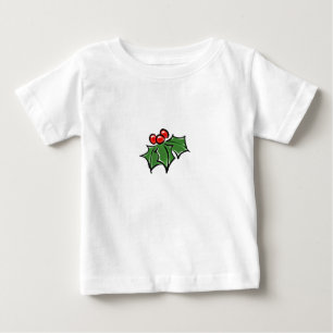 Holly Leaves, Holly berries, fun holiday botanical Baby T-Shirt
