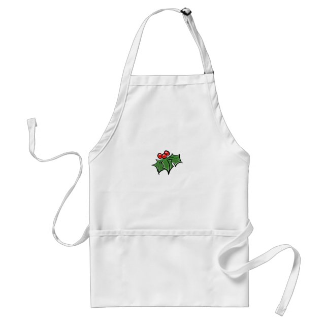 Holly Leaves, Holly berries, fun holiday botanical Standard Apron (Front)