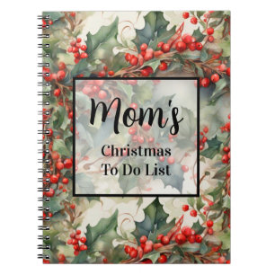 Holly Leaves Holly berries fun holiday Notebook