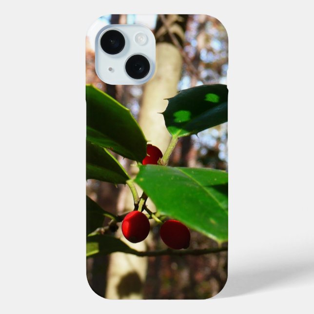 Holly Leaves I Holiday Botanical Case-Mate iPhone Case (Back)