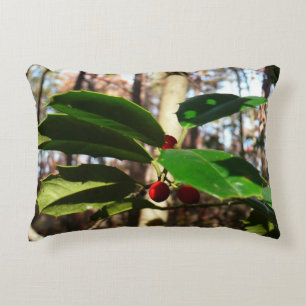 Holly Leaves I Holiday Botanical Decorative Cushion