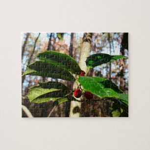 Holly Leaves I Holiday Botanical Jigsaw Puzzle