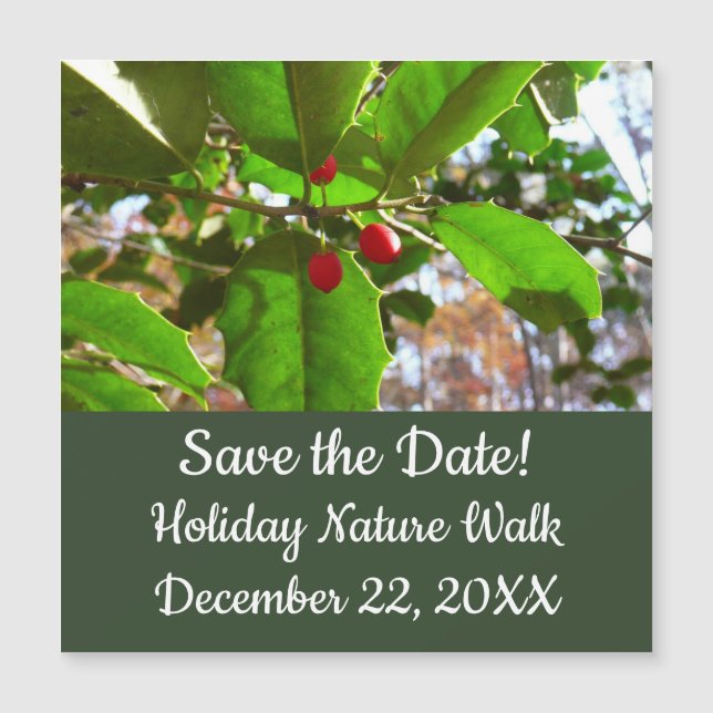 Holly Leaves II Holiday Nature Botanical (Front)