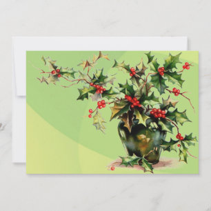 Holly Leaves Invitation