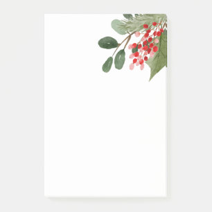Holly Leaves Red Berry Holiday Watercolor  Post-it Notes