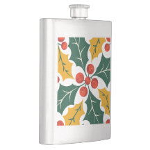 Holly Leaves Retro Modern Big Print Pattern