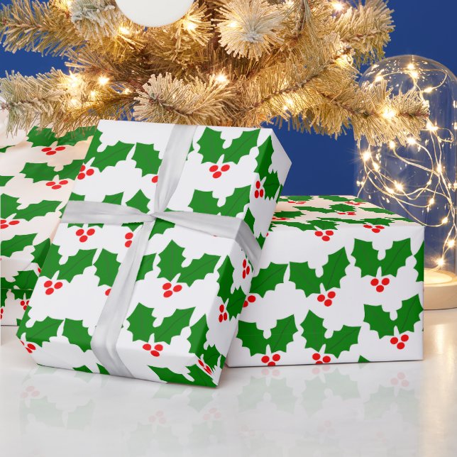 Holly Leaves  Wrapping Paper (Holidays)