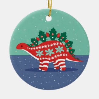 Holly Lights Aglow Stegosaurus Ornament