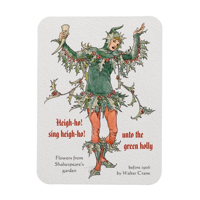 Holly man Walter Crane Flowers from Shakespeare Magnet (Vertical)