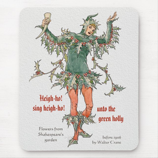 Holly man Walter Crane Flowers from Shakespeare Mouse Mat (Front)