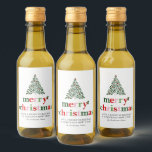 Holly Merry & Bright Christmas Wine Label<br><div class="desc">Bright and fun Christmas design to send out to family and friends!</div>