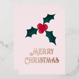 Holly Merry Christmas Foil Card