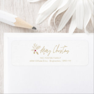 Holly Merry Christmas Whimsical Typography Quote