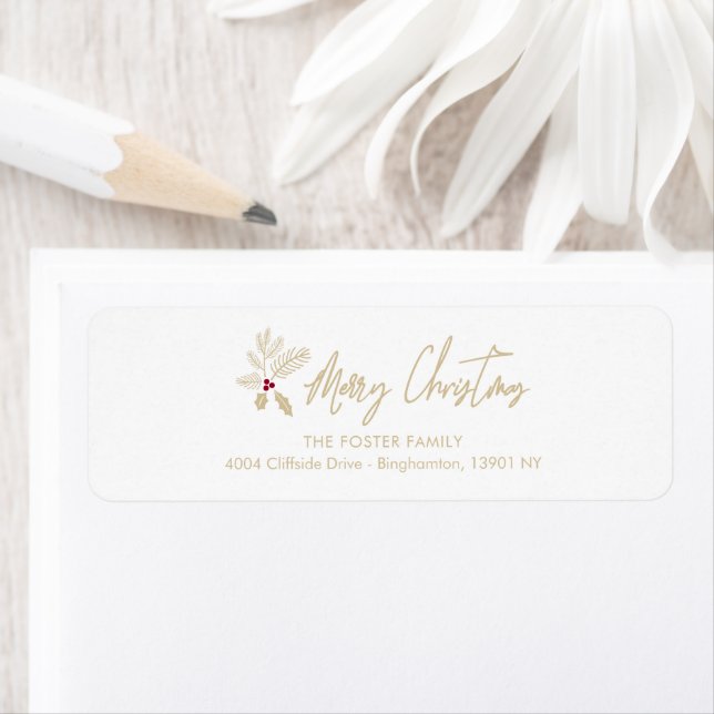Holly Merry Christmas Whimsical Typography Quote (Insitu)
