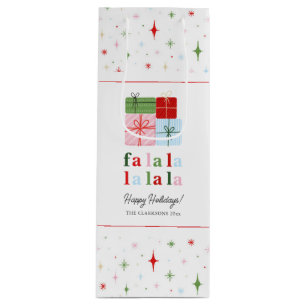 Holly Merry Holiday Fa La La Wine Gift Bag