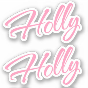 Holly Name in Pink x2
