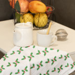 Holly Pattern Tea Towel<br><div class="desc">Holly pattern winter Christmas kitchen towel</div>