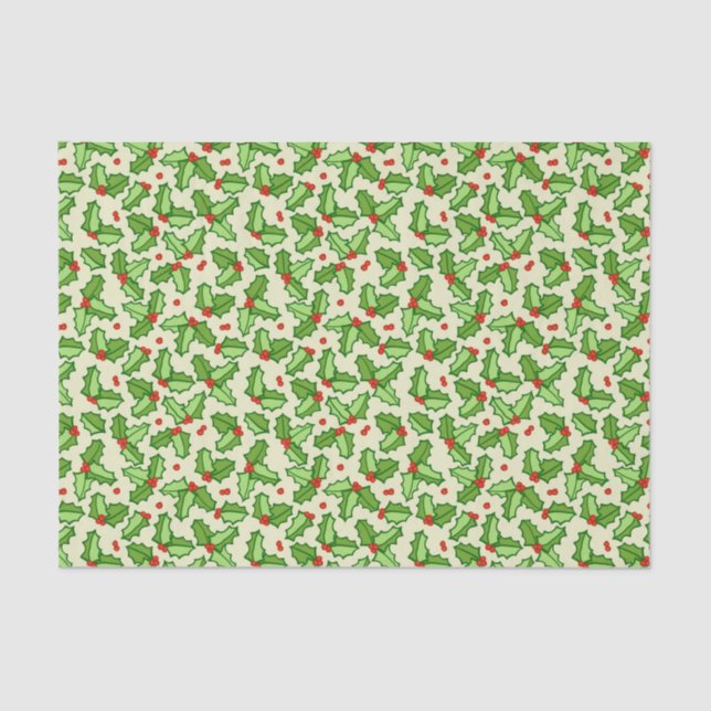 Holly Pattern Tissue Paper (Front)