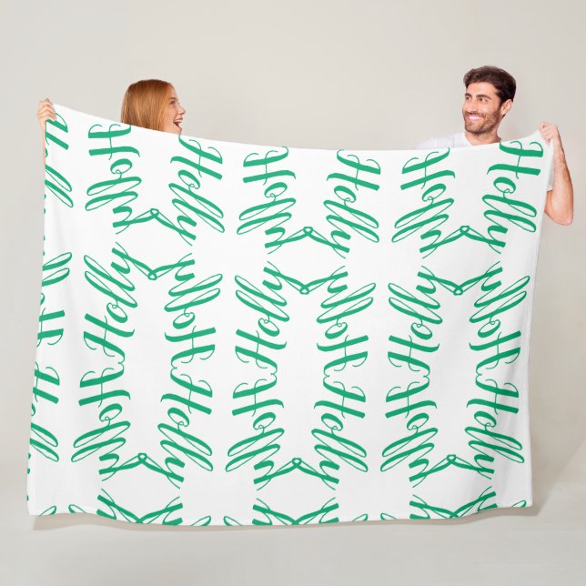 "Holly" Personalised Fleece Blanket (In Situ)