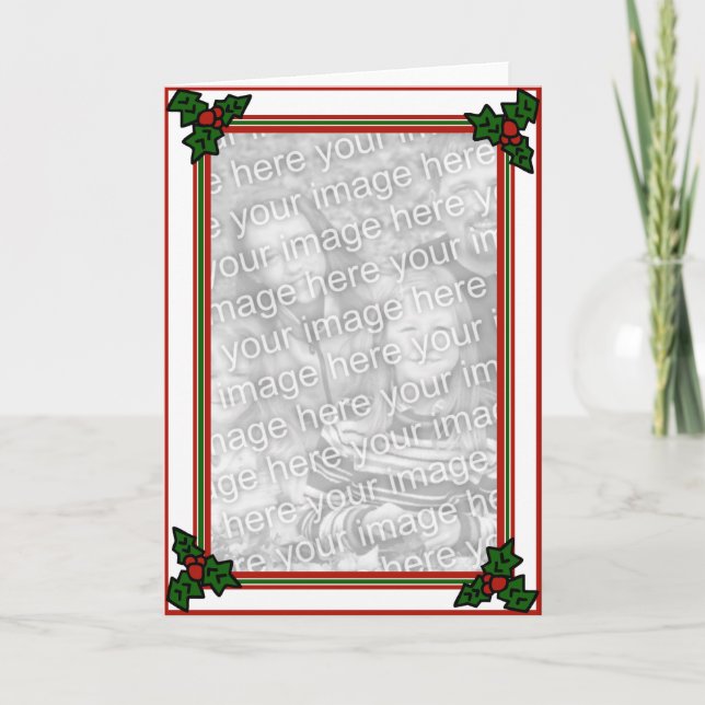 Holly/Photo Greeting Card (Front)