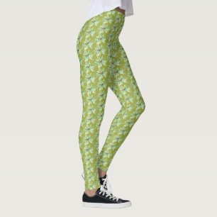 Holly pine watercolor green christmas pattern leggings