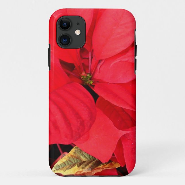 Holly Point Poinsettias Holiday Floral Case-Mate iPhone Case (Back)