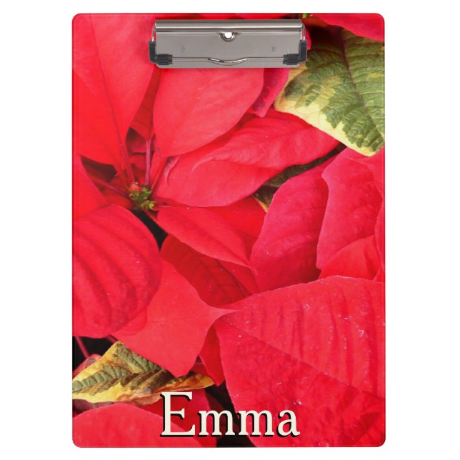 Holly Point Poinsettias Holiday Floral Clipboard (Front)