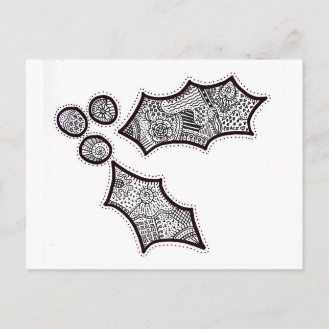Holly Postcard in Black and White (Front)