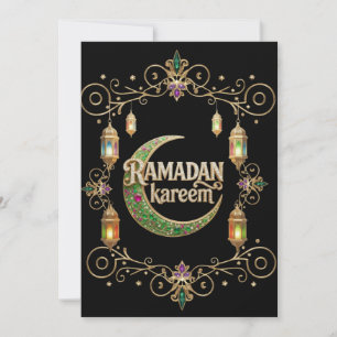 Holly Ramadan black and gold Invitation