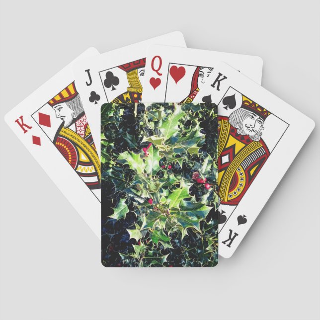 Holly , red berries playing cards (Back)