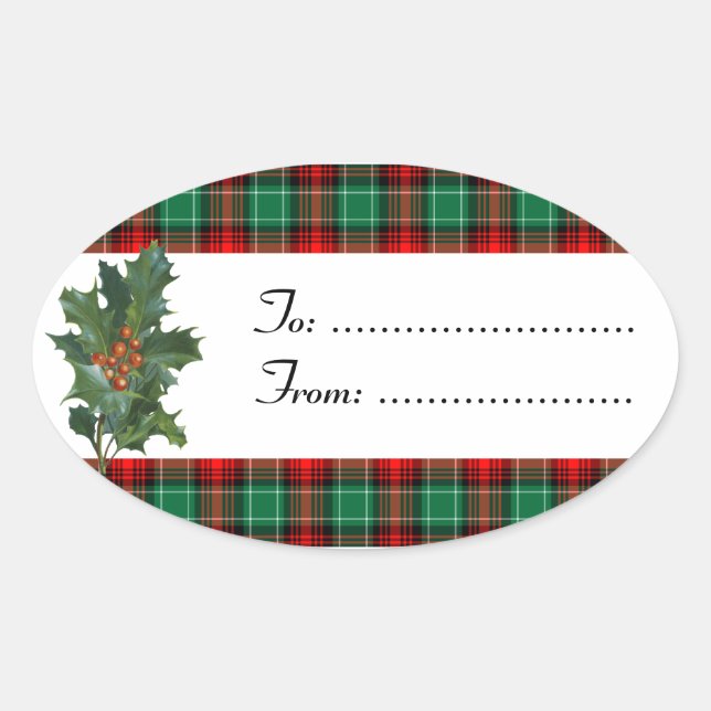 Holly Red Green Plaid Custom Sticker (Front)