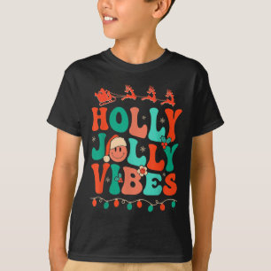 Holly Retro Groovy Christmas Jolly Vibes Santa Hip T-Shirt