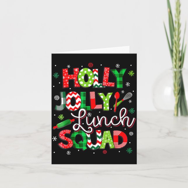 Holly Retro Jolly Lunch Squad Cafeteria Lunch Lady Card (Front)