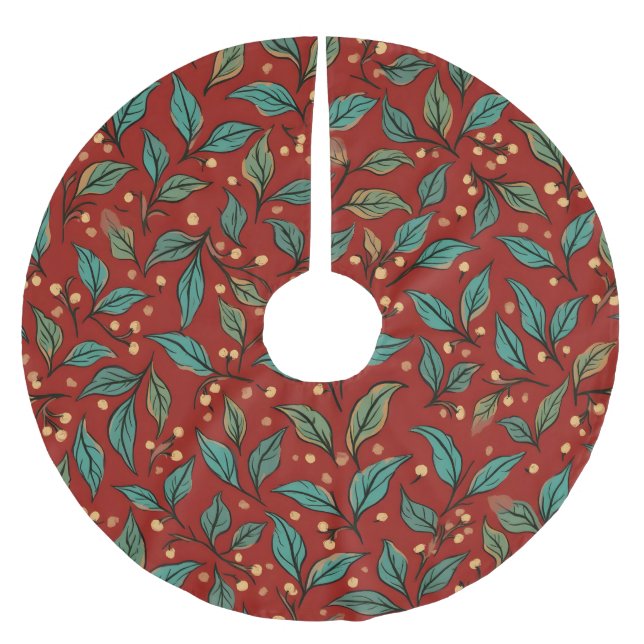 Holly Revisited Brushed Polyester Tree Skirt (Front)