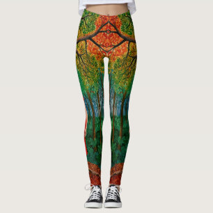 “Holly’s Portrait” - A bright dress for Nature  Leggings