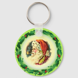 HOLLY & SANTA by SHARON SHARPE Key Ring