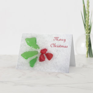 "Holly" Sea Glass on Snow - Inclusive Greeting Holiday Card