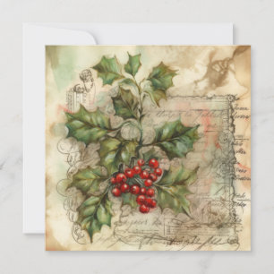 Holly Shabby Greeting Card