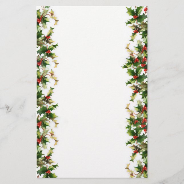 Holly Side Border Stationery (Front)