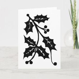 Holly Silhouette - Greeting Card