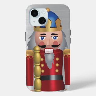 Holly soldier illutration nutcracker Red Silver iPhone 15 Case