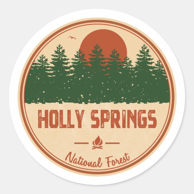 Holly Springs National Forest Classic Round Sticker (Front)