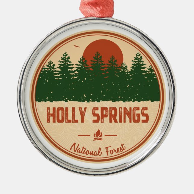 Holly Springs National Forest Metal Tree Decoration (Front)