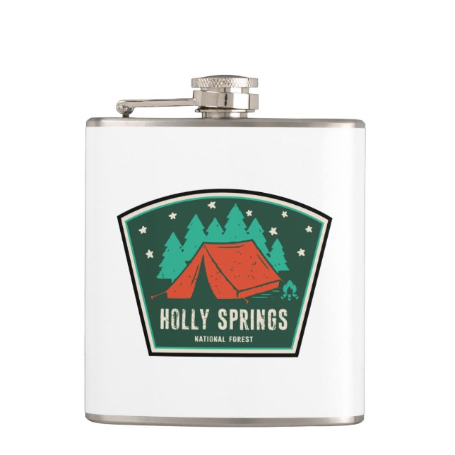 Holly Springs National Forest Mississippi Camping Hip Flask (Front)